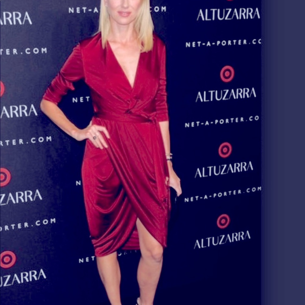 Altuzarra x Target red wrap long sleeve dress